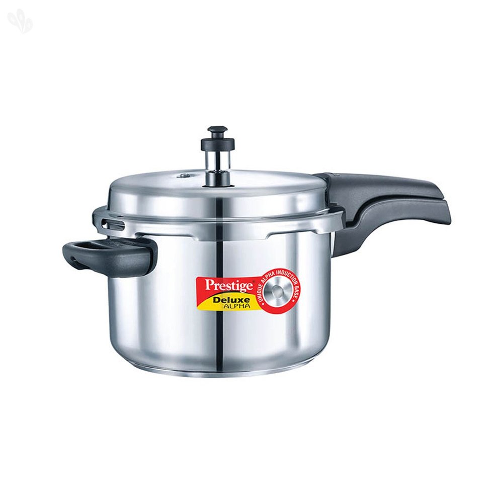 Prestige 4L Alpha Deluxe Induction Base Stainless Steel Pressure Cooker, 4.0-Liter , Silver
