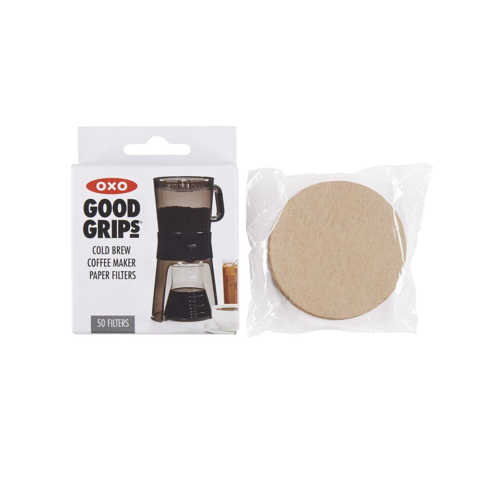 OXO Good Grips Cold Brew Coffee Maker Replacement Paper Filters, Brown, 50 Per Box