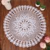 kilofly Handmade Crochet Cotton Lace Table Sofa Doily, Waterlily, White, 22 inch view 1