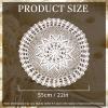 kilofly Handmade Crochet Cotton Lace Table Sofa Doily, Waterlily, White, 22 inch view 2