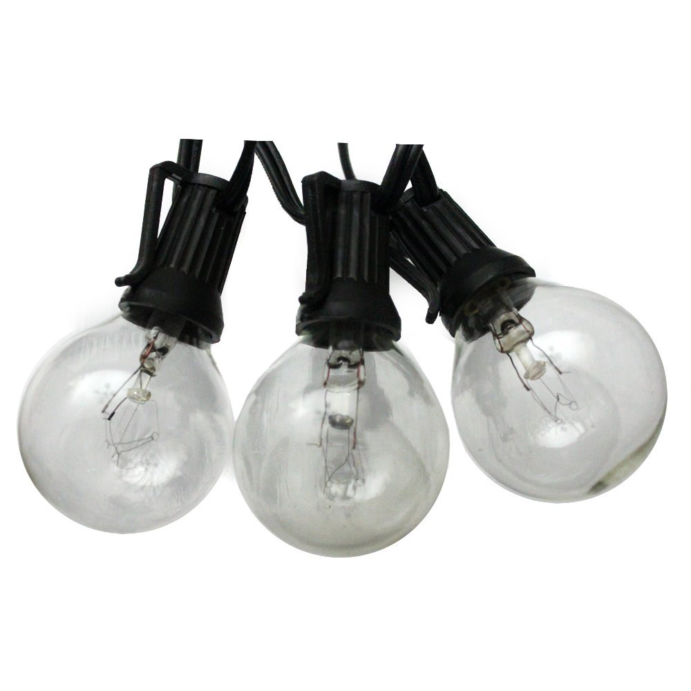 Globe Light Strand Black 100ft - Wedding Lights G40 Globe Lights