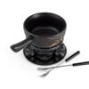 Swissmar Gruyere Cheese Fondue Set - 2.8 QT / 2.65 L - Ceramic Fondue Pot with Rechaud, Fondue Burner, 6 Forks - Ideal for Melting Cheese, Chocolate & Caramel - Black view 1
