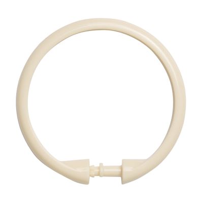 Kenney KN61224 Rust-Proof Smooth Plastic Shower Curtain Rings for Shower Curtain and Standard Shower Curtain Rod, Bathroom Use, Easy to Snap Closure, Easy to Install, Set of 12, Cream