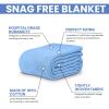 Linteum Textile Hospital Thermal SNAGLESS Spread Blanket, 100% Cotton (74x100 in, Blue) view 3