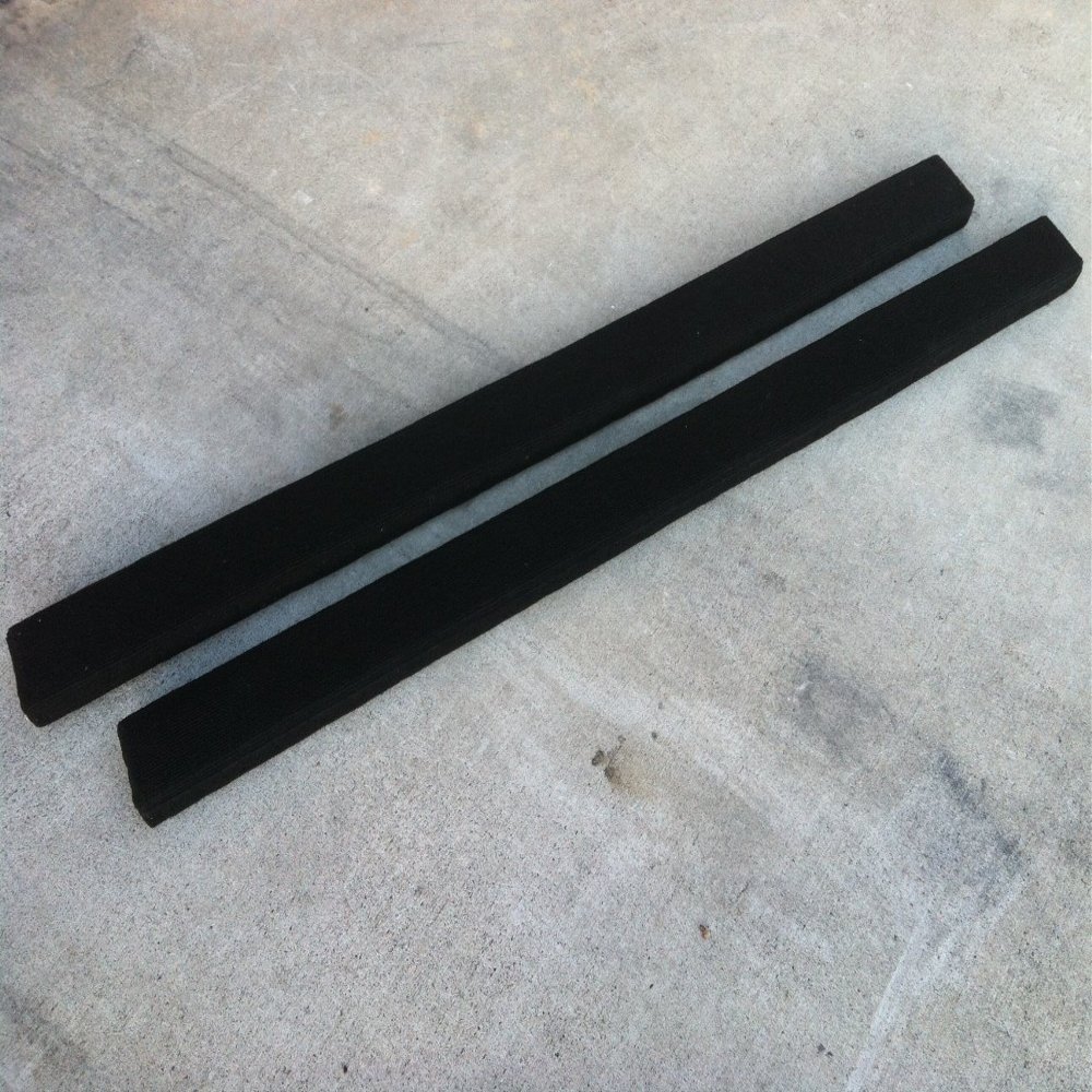 (2) 2' Long Marine Carpet Black Bunk Boards - 2x4