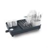 Joseph Joseph Extendable Dish Drying Rack with expanding Dual Parts, Non-Scratch, Movable Silverware Drainer & Drainage Spout, Grey view 1