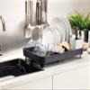 Joseph Joseph Extendable Dish Drying Rack with expanding Dual Parts, Non-Scratch, Movable Silverware Drainer & Drainage Spout, Grey view 4