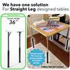 Lift Your Table Folding Table Risers - Counter Height (for Straight Leg Design)  USA Made, Sturdy, Portable, Easy-to-Use Extensions Raise Straight Leg Folding Tables (Set of 4) view 3