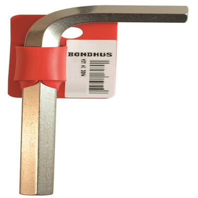 Bondhus 16286 17mm Hex Tip Key L-Wrench with BriteGuard Finish, Tagged and Barcoded, Short Arm
