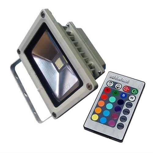 LUMINTURS 20W LED RGB Color Changing Outdoor Exterior Wall Wash Flood Light Project Lamp Fixture + IR Remote Control Waterproof IP65