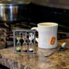 Lily's Home 3.75" Tall 3-in-1 Perfect Tea Timer, Includes 3, 4, and 5 Minute Sand Hourglass Timers, Use for Making Tea or Keeping Time Around The Kitchen, Brushed Stainless Steel Frame view 3