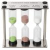 Lily's Home 3.75" Tall 3-in-1 Perfect Tea Timer, Includes 3, 4, and 5 Minute Sand Hourglass Timers, Use for Making Tea or Keeping Time Around The Kitchen, Brushed Stainless Steel Frame view 4