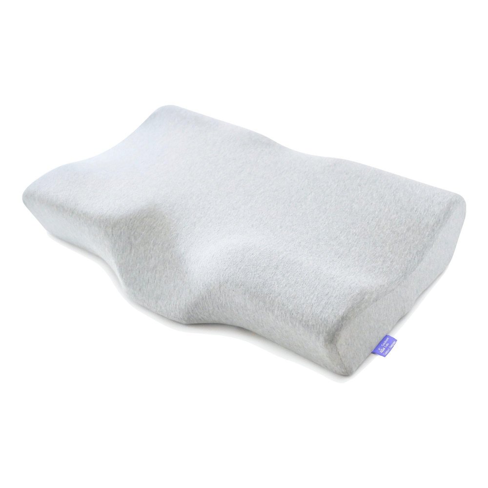 C CUSHION LAB Extra Dense Ergonomic Cervical Pillow for Firm Neck Support - Orthopedic Contour Pillow for Back/Side Sleeper Neck Relief, CertiPURUS Memory Foam Pillow with Organic Cotton Cover