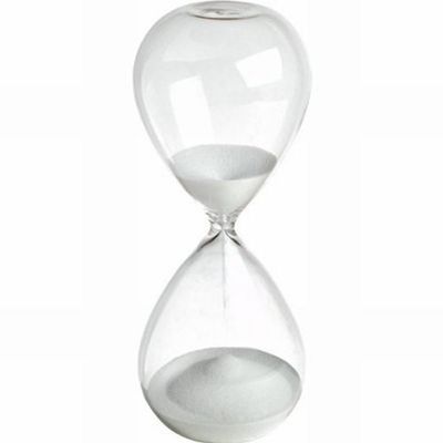 Large Fashion Colorful Sand Glass Sandglass Hourglass Timer Clear Smooth Glass Measures Home Desk Decor Xmas Birthday Gift (15 Minutes, White)