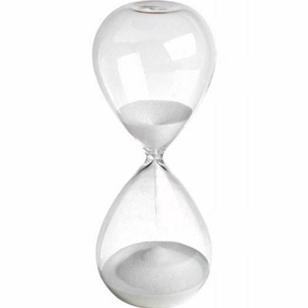 Large Fashion Colorful Sand Glass Sandglass Hourglass Timer Clear Smooth Glass Measures Home Desk Decor Xmas Birthday Gift (15 Minutes, White)