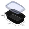 Snap Pak Plastic Food Storage, Meal Prep, Take-Out Delivery Container Rectangular, 25 Count (Pack of 1), Black Base/Clear Lid view 3