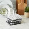 DII Basic Terry Collection Windowpane Dishcloth Set, 12x12, Gray, 6 Piece view 4