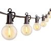 Outdoor String Lights 25 Feet G40 LED Patio Lights, Plug-in, 13 Plastic Edison Bulbs(1 Spare), Waterproof Connectable Hanging Light for Backyard Porch Balcony Party Decor, E12 Base, Black view 1