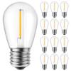 Minetom LED S14 Replacement Light Bulbs, 15 Pack Shatterproof Light Bulbs Equivalent to 11 W, E26 E27 Regular Medium Screw Base for Outdoor Home Light Fixtures and Decorative, 2700K, Warm White view 1