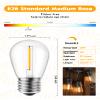 Minetom LED S14 Replacement Light Bulbs, 15 Pack Shatterproof Light Bulbs Equivalent to 11 W, E26 E27 Regular Medium Screw Base for Outdoor Home Light Fixtures and Decorative, 2700K, Warm White view 2
