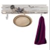 MyGift 3 Hook Coastal Style Wall Mounted Entryway Coat Rack, Decorative Nautical Beach Starfish and Seashell Theme Wood Panel with White Metal Jacket Hanging Hooks view 4