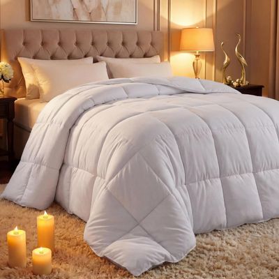 Utopia Bedding Comforter Duvet Insert, Quilted Comforter with Corner Tabs, Box Stitched Down Alternative Comforters Queen Size (White)