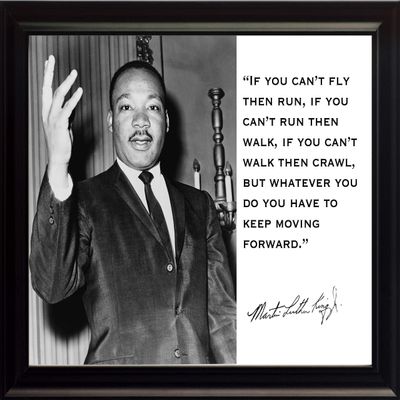 Martin Luther King Jr. MLK If You Cant Fly Then Run, If You Cant Run Then Walk, If You Cant Walk Then Crawl, but Whatever You Do You Have to Keep Moving Forward. Quote 8x10 Framed Photograph