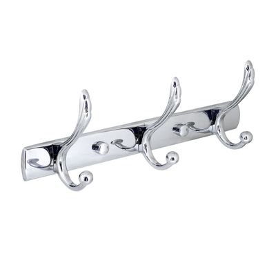 MODONA Large Triple Towel & Robe Hook  Polished Chrome