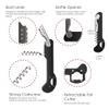 Houseables Wine Opener, Wine Key for Servers, Waiters Corkscrew, Travel Bottle Opener, Cork Screw, with Foil Cutter, Bartenders Tool, Professional, Restaurant, TSA Approved, Portable, Black, 5 1/4" view 4