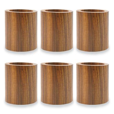 DII Basic Napkin Ring Collection, Decorative Rustic Farmhouse Style, Large Set, Wood Band, 6 Piece
