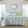 Laura Ashley - Queen Quilt Set, Reversible Cotton Bedding with Matching Shams, Pre-Washed Home Decor for Added Softness (Saltwater Blue, Queen) view 1