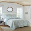 Laura Ashley - Queen Quilt Set, Reversible Cotton Bedding with Matching Shams, Pre-Washed Home Decor for Added Softness (Saltwater Blue, Queen) view 2