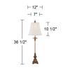 Regency Hill Juliette Traditional French Country Style Buffet Table Lamps 36.5" Tall Skinny Set of 2 Antique Gold Ornate Base White Fabric Bell Shade Decor for Living Room House Home Dining view 4