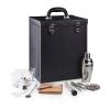 Picnic TIME Hamilton Bartender Kit, Portable Bar Case with Cocktail Shaker Set, Professional Mixology Bartender Kit Stand, Cocktail Shaker Set with Leatherette Case and Service for Four (Black) view 1