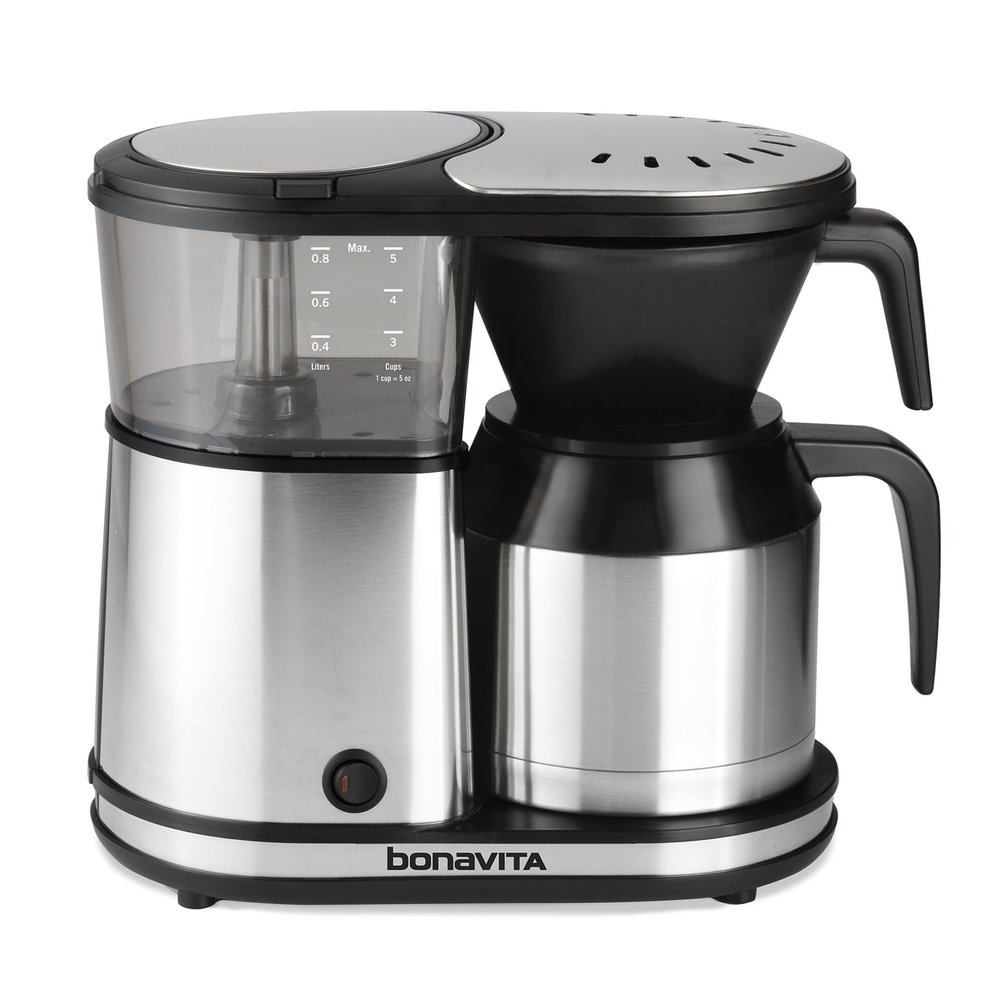 Bonavita 5 Cup Drip Coffee Maker Machine, One-Touch Pour Over, Auto Pause Brewing with Stainless Steel Double Wall Thermal Carafe, SCA Certified, Dishwasher Safe, BV1500TS