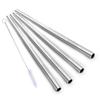 ALINK Stainless Steel Smoothie Straws, 9 inch X 0.315 in Reusable Metal Straws for Juice, Water, Smoothie, Set of 4 with Cleaning Brush view 1
