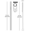 ALINK Stainless Steel Smoothie Straws, 9 inch X 0.315 in Reusable Metal Straws for Juice, Water, Smoothie, Set of 4 with Cleaning Brush view 2