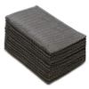 COTTON CRAFT Amazing Kitchen Towels - Set of 12 Terry Towel - 100% Cotton Euro Caf Waffle Weave Dish Towel Set - Soft Absorbent Quick Dry Low Lint Reusable Pantry Bar Cleaning Cloth -16x28 - Charcoal view 1