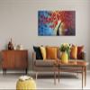 Wieco Art Abstract Floral Oil Paintings on Canvas Wall Art for Bedroom Bathroom Home Decorations Dazzling Beauty 3D Thick Layer Modern Large 100% Hand Painted Wrapped Pretty Red Flowers Artwork L view 2