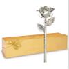 Forever Rose Real Rose Dipped in Silver, Handcrafted Preserved Rose in Luxury Gold Gift Box, Romantic Gift for Her, Elegant Keepsake for Anniversary, Valentine's Days or Birthday. view 1