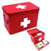 Funly mee Vintage First aid Box for Home, Medicine Tin, Red Metal Medicine Storage Box (Large 12.6 8.37.7 inches) view 1