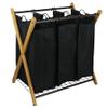 Oceanstar XBS1484 Bamboo 3-Bag Laundry Sorter Black, 29.75 in. H x 19.10 in. W x 27 in. view 1