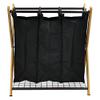 Oceanstar XBS1484 Bamboo 3-Bag Laundry Sorter Black, 29.75 in. H x 19.10 in. W x 27 in. view 2