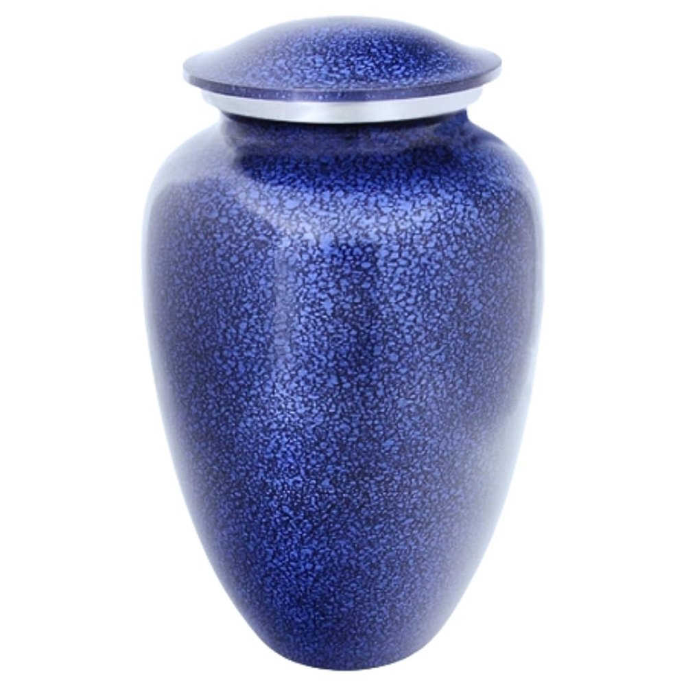 Cobalt Mist Cremation Urn for Ashes, Aluminum, Blue Urn, Adult Sized Cremation Urn, 10.5 Inches High