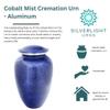 Cobalt Mist Cremation Urn for Ashes, Aluminum, Blue Urn, Adult Sized Cremation Urn, 10.5 Inches High view 3