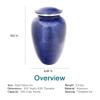 Cobalt Mist Cremation Urn for Ashes, Aluminum, Blue Urn, Adult Sized Cremation Urn, 10.5 Inches High view 4