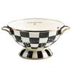 MACKENZIE-CHILDS Enamel Colander, Decorative Kitchen Strainer, Large, Black-and-White Courtly Check view 1