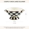 MACKENZIE-CHILDS Enamel Colander, Decorative Kitchen Strainer, Large, Black-and-White Courtly Check view 4