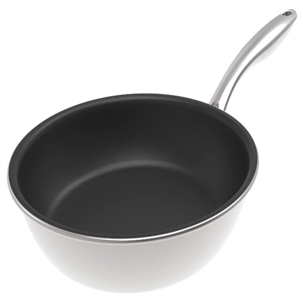 KUHN RIKON Swiss Multiply Bratpfanne / Pfanne beschichtet mit Antihaftbeschichtung aus Edelstahl und Aluminium, 24 cm, fr alle Herdarten inkl. Induktion, backofenfest bis 250 Grad