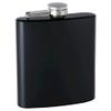Hip Flask Holding 6 oz - Rubber-Coated Non-Slip Pocket Size, Stainless Steel, Rustproof, Screw-On Cap - Black Finish - Black Gift Box Included view 1